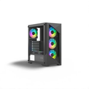 Ant Esports ICE 270G 6F Mid Tower (ATX/m-ATX/m-ITX) Black Cabinet with 6 x 120mm Static RGB Fans