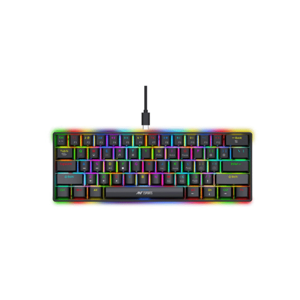 Ant Esports MK1300 V2 Portable 60 Percent Mechanical Keyboard Red Switch – Black