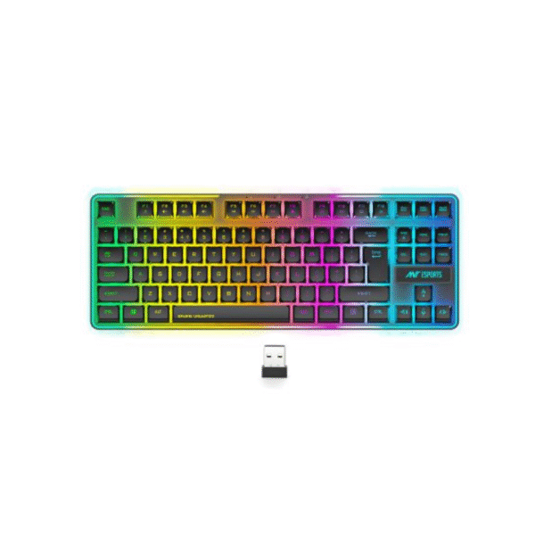 Ant Esports MK720 Pro V2 Wireless TKL RGB Gaming Membrane Keyboard, Backlit Wireless