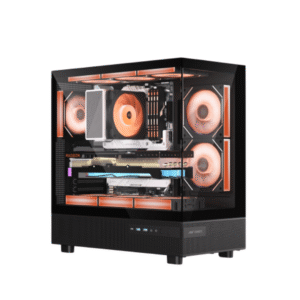 Ant Esports Crystal X6 ATX Computer Case/Gaming Cabinet with Type-C – Black