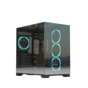 Ant Esports Crystal Mirror Mid Tower Cabinet Black with 4 x 120mm ARGB FANs
