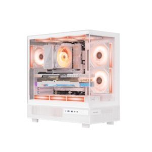 Ant Esports Crystal X6 ATX Computer Case/Gaming Cabinet with Type-C – White