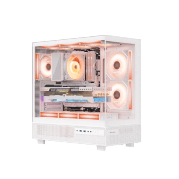 Ant Esports Crystal X6 ATX Computer Case/Gaming Cabinet with Type-C – White