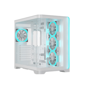 Ant Esports Crystal ARC Mid Tower (ATX/m-ATX/m-ITX) White Cabinet with 4 x 120mm ARGB FANs