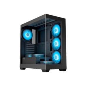 Ant Esports Crystal X7 ATX Computer Case/Gaming Cabinet with Type-C – Black
