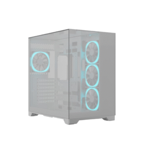 Ant Esports Crystal Mirror Mid Tower (ATX/m-ATX/m-ITX) White Cabinet With 4x120mm ARGB Fans